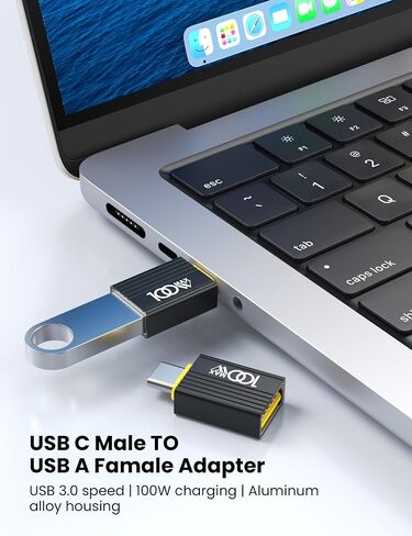USB to USB C Adapter 10Pack,USBC Male to A Female OTG Adapter,Black | High Speed Data Transfer for iPhone 17/16 Pro Max,iPad,iMac,MacBook Pro,Dell XPS and More Type C in Saudi Arabia
