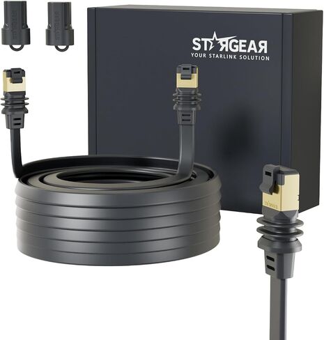 كابل Starlink Gen 3/Mini بطول 32.8FT، كابل إيثرنت طاقة مخفي مسطح من Starlink، ملحقات Starlink سلك طاقة نحيف للغاية محمي لباب النافذة، متوافق مع SL Standard 4/4X/Gen3/Mini in Kuwait