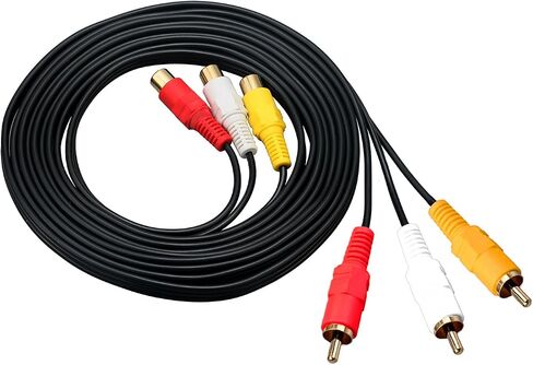 AV Extension Cable - Gold Plated 3 RC-A Male to 3 RC-A Female Audio Video 3RC-A Male to Female Audio Composite Extension Video Cable DVD CD AV TV (9.8FT) in Saudi Arabia