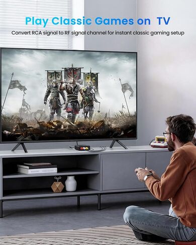 RF Modulator for TV, RCA to RF Coaxial Adapter with 3.3ft RCA Cable | Channel 3/4 Switch for VHS/VCR/DVD Players Game Consoles, Converts AV Composite Video to Analog NTSC (Dark Grey) in Saudi Arabia