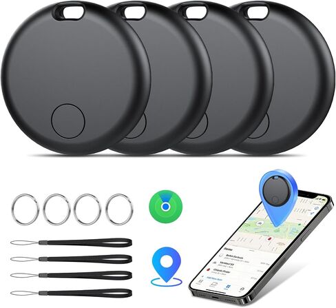Air Tracker Tags-4 Pack: Smart Bluetooth Tracker, Item Finder Works with Apple Find My (iOS Only) App, Trakcer Tag Locator for Keys, Luggage, Satchel, weTag mini. (Not for Android Devices) in Saudi Arabia