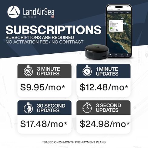 LandAirSea 54 GPS Tracker - Made in the USA from Domestic & Imported Parts. Long Battery, Magnetic, Waterproof, Global Tracking. Subscription Required in Kuwait