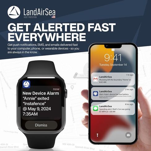 LandAirSea 54 GPS Tracker - Made in the USA from Domestic & Imported Parts. Long Battery, Magnetic, Waterproof, Global Tracking. Subscription Required in Kuwait