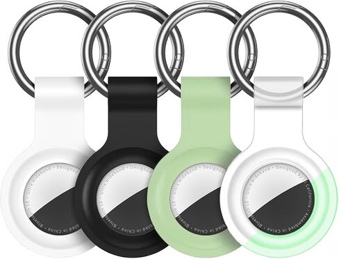 Compatible for AirTag Holder Keychain 4 Pack for Air Tag 1st&2nd Generation | Airtag Key Chain Ring Case Cover for Air Tag Holder GPS Tracker Item Air Tags Finders Air Tagholder for Kids,Bags,Luggages in Saudi Arabia