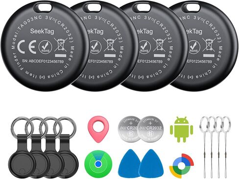 Air Tags for Android,Air Tags-4 Pack Android,Air Tracker Tags with 4 Case,2 Year Battery Life,Google & Apple Find Trackers for Google'S Find Hub App & Apple Find My,IP65 Waterproof Luggage Tracker in Saudi Arabia