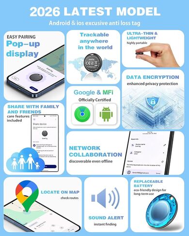 Air Tags for Android,Air Tags-4 Pack Android,Air Tracker Tags with 4 Case,2 Year Battery Life,Google & Apple Find Trackers for Google'S Find Hub App & Apple Find My,IP65 Waterproof Luggage Tracker in Saudi Arabia