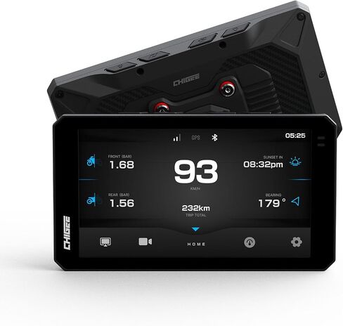 نظام ملاحة CHIGEE AIO-6 MAX للدراجات النارية Android Auto GPS، 2000nits، شاشة LCD STARVIS HDR 6 بوصة، 60FPS، 5G Wi-Fi BT، IPX9 مقاوم للماء، يدعم Siri Google Assistant، تطبيق مخصص in Kuwait