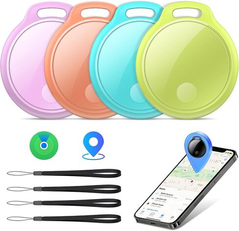Air Tracker Tags-4 Pack: Smart Bluetooth Tracker, Compatible with Apple Find My APP (iOS Only) Replaceable Battery, IP67 Waterproof, Suitable for Luggage, Wallets, Backpacks, Keys Tracking Tag, Black in Saudi Arabia