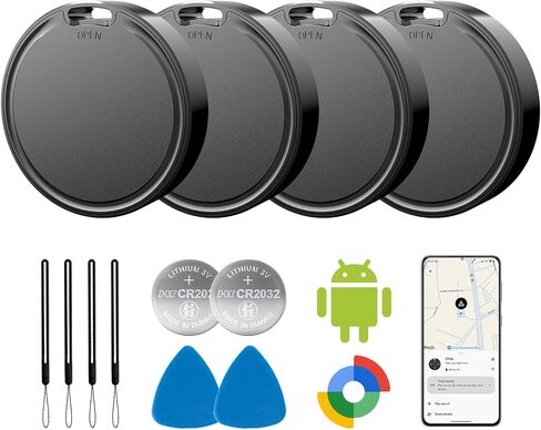 Air Tags for Android,Air Tags-4 Pack Android,Android Tracker Tags,2 Year Battery Life,Google Find Trackers for Google'S Find Hub App,IP65 Waterproof Luggage Tracker Android for Keys,Wallets,Suitcases in Saudi Arabia