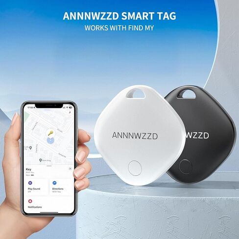 ANNNWZZD Tag 4 Pack Item Finders with Apple Find My APP (iOS فقط) تساعدك على تتبع مفاتيحك، ومحفظتك، وأمتعتك، وحقيبة الظهر، وخفيفة الوزن للغاية [معتمد من Apple MFi] in Kuwait