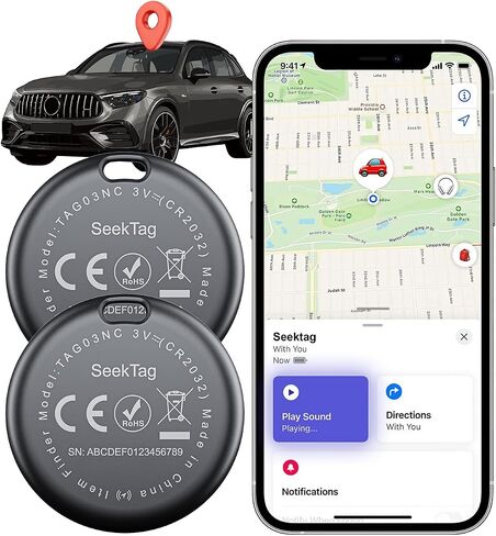 GPS Tracker for Vehicles,2 Year Battery Life,GPS Tracker,2pcs Hidden Magnetic case,Trackers for Tracking Vehicle,2pcs GPS Tracker,Ultra-Slim,No Monthly Fee for Android and iPhone in Saudi Arabia