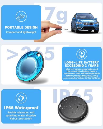GPS Tracker for Vehicles,2 Year Battery Life,GPS Tracker,2pcs Hidden Magnetic case,Trackers for Tracking Vehicle,2pcs GPS Tracker,Ultra-Slim,No Monthly Fee for Android and iPhone in Saudi Arabia