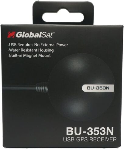 GlobalSat BU-353N USB GPS Receiver, Black, Made in Taiwan in Saudi Arabia
