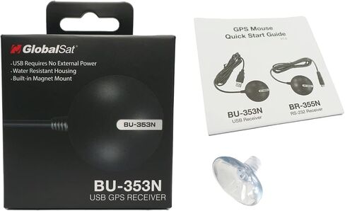 GlobalSat BU-353N USB GPS Receiver, Black, Made in Taiwan in Saudi Arabia