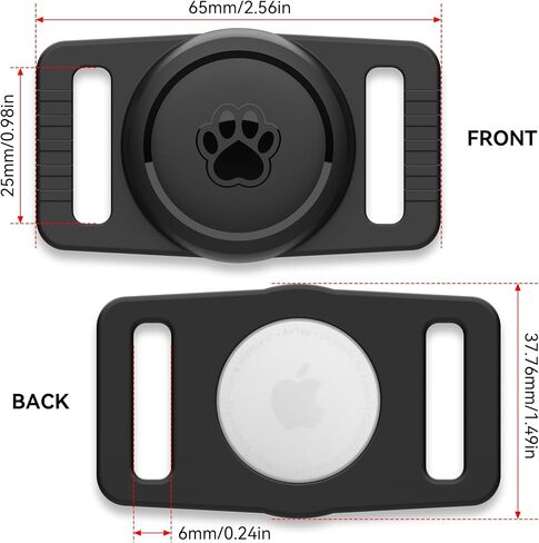GOCII for Airtag Dog Collar Holder 2 Pack,Waterproof Dog Collar Holder for Apple AirTag(Gen 1 & 2),Silicone Air Tags Case for Dog Collars(Black) in Kuwait