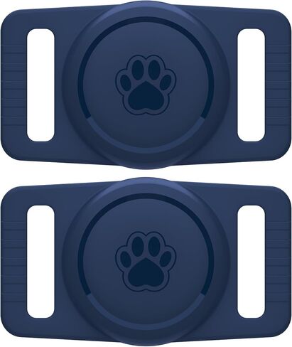 GOCII for Airtag Dog Collar Holder 2 Pack,Waterproof Dog Collar Holder for Apple AirTag(Gen 1 & 2),Silicone Air Tags Case for Dog Collars(Black) in Saudi Arabia