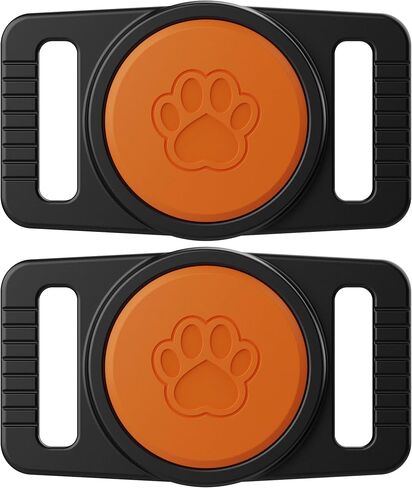 GOCII for Airtag Dog Collar Holder 2 Pack,Waterproof Dog Collar Holder for Apple AirTag(Gen 1 & 2),Silicone Air Tags Case for Dog Collars(Black) in Kuwait
