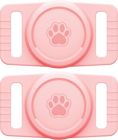 GOCII for Airtag Dog Collar Holder 2 Pack,Waterproof Dog Collar Holder for Apple AirTag(Gen 1 & 2),Silicone Air Tags Case for Dog Collars(Black) in Kuwait