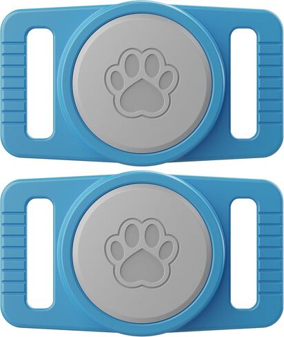 GOCII for Airtag Dog Collar Holder 2 Pack,Waterproof Dog Collar Holder for Apple AirTag(Gen 1 & 2),Silicone Air Tags Case for Dog Collars(Black) in Kuwait