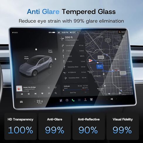 Tempered Glass Screen Protector for Tesla Model Y Juniper/Model YL | 16" Screen Protector with Alignment Frame for Model Y Juniper 2025 2026 & Model YL 2026 - Matte/ Anti-Glare/ Anti-Fingerprint in Kuwait