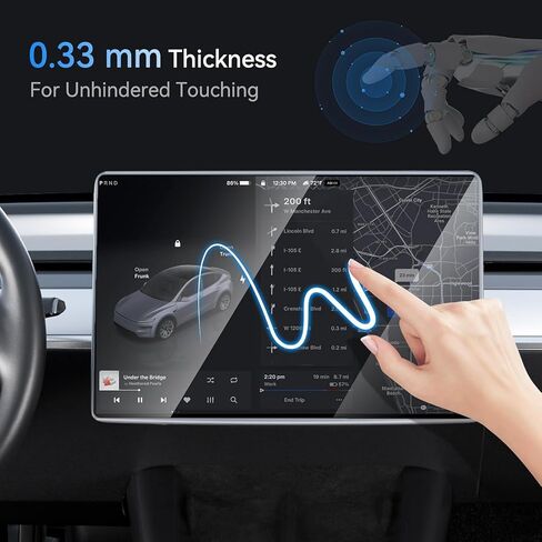 Tempered Glass Screen Protector for Tesla Model Y Juniper/Model YL | 16" Screen Protector with Alignment Frame for Model Y Juniper 2025 2026 & Model YL 2026 - Matte/ Anti-Glare/ Anti-Fingerprint in Kuwait