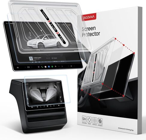 REEVAA Tesla Screen Protector for Model Y/YL 2026, 16" Matte, 2PCS | Anti-Glare, No Fingerprint, 1:1 Custom Fit, Easy Install with Auto-Align Dust-Removal Frame, 9H Aerospace Tempered Glass in Saudi Arabia