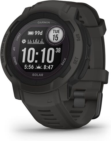 Garmin Instinct 2 Solar, GPS Outdoor Watch, Solar Charging Capabilities, Multi-GNSS Support, Tracbak Routing, Graphite (Renewed) in Saudi Arabia