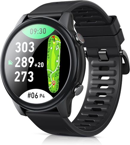 Golf GPS Watch, 1.43" AMOLED Touchscreen Display, Lightweight Golf Watch with 40,000+ Preload Courses, Green View, Slope Mode, 6 Hazard Distances, App Sync, Golf Watches for Men (Black) in Saudi Arabia
