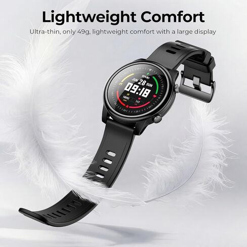 Golf GPS Watch, 1.43" AMOLED Touchscreen Display, Lightweight Golf Watch with 40,000+ Preload Courses, Green View, Slope Mode, 6 Hazard Distances, App Sync, Golf Watches for Men (Black) in Saudi Arabia