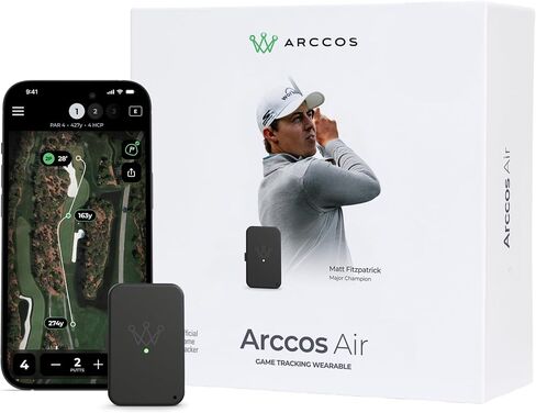 Arccos Air (12 mo Membership Included) | Automatic Golf Game Tracking System w/ AI GPS Rangefinder & Strokes Gained Analytics, Arccos Club Smart Sensors not required in Saudi Arabia