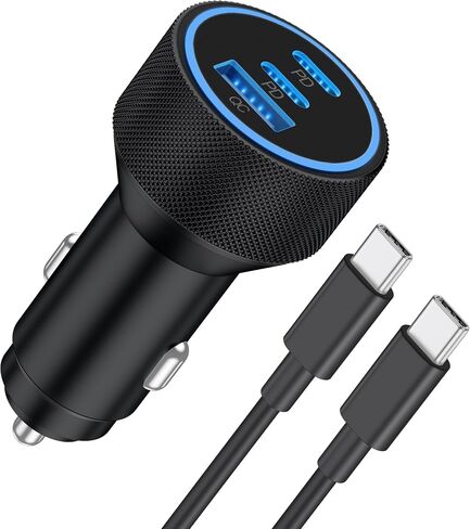 for iPhone 17/16/15 Pro Max Car Charger, 67W Fast USB C Car Charger | 3-Port Power Cigarette Lighter Adapter, with 3FT USB C to C Cable, for iPhone 17/17 Pro/Air/17e/16/15 Pro Max/Plus/16e/iPad in Saudi Arabia