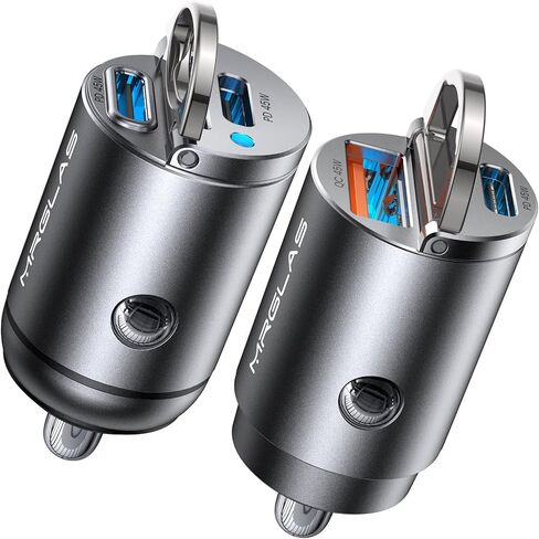 2-Pack 90W USB C Car Charger,[Super Mini Metal] Car Charger Fast Charging, PD+QC3.0 Type C Car Cigarette Lighter USB RV Power Adapter Compatible iPhone 17 16 15 Pro Max iPad Samsung S26 25 in Saudi Arabia