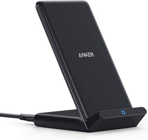 Anker 313 Qi-Certified 10W Max Wireless Charger Stand | Fast Power for iPhone 15 / 14 / 13 / 12 / 11 / X / 8, Galaxy S23 / S22, and More (Micro-USB Cable, Adapter Not Included) in Saudi Arabia