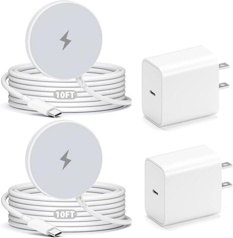 [معتمد من Apple MFi] شاحن لاسلكي لاسلكي بطول 10 أقدام لهاتف iPhone 17 16,2 حزمة | شحن سريع، لشاحن Apple MagSafe اللاسلكي، متوافق مع iPhone 17/16e/15/14/13/12، قاعدة شحن لاسلكية طويلة in Kuwait