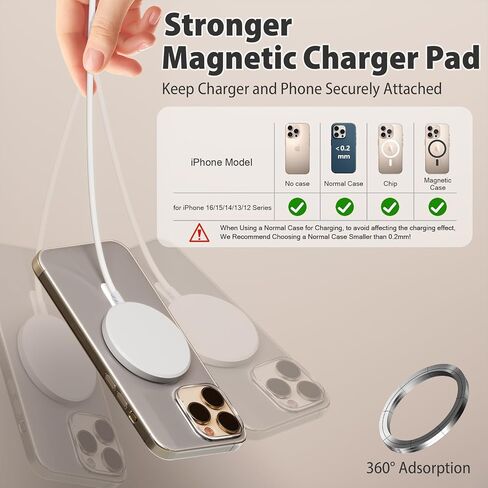 [معتمد من Apple MFi] شاحن لاسلكي لاسلكي بطول 10 أقدام لهاتف iPhone 17 16,2 حزمة | شحن سريع، لشاحن Apple MagSafe اللاسلكي، متوافق مع iPhone 17/16e/15/14/13/12، قاعدة شحن لاسلكية طويلة in Kuwait