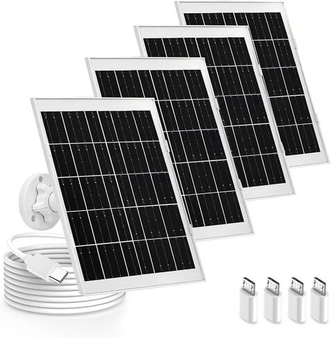 4 Pack 8W Solar Panel Charger Compatible with Arlo Essential Solar Panel Charger (2nd Generation, Arlo Essential Outdoor Camera & Essential Outdoor XL Camera 2nd Generation VMA6600，Pro 2K 6th Gen 2025 in Saudi Arabia