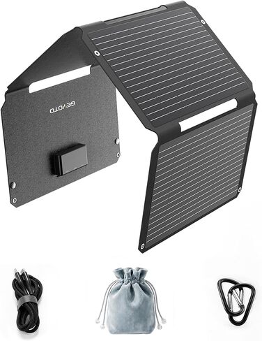 45W Portable Solar Panel Charger, 25.4% Efficiency, Dual USB-C | 25W PD and USB-A outputs charge phones and power banks; 1.7 lb foldable IP68-rated design fits camping and backpacking in Saudi Arabia