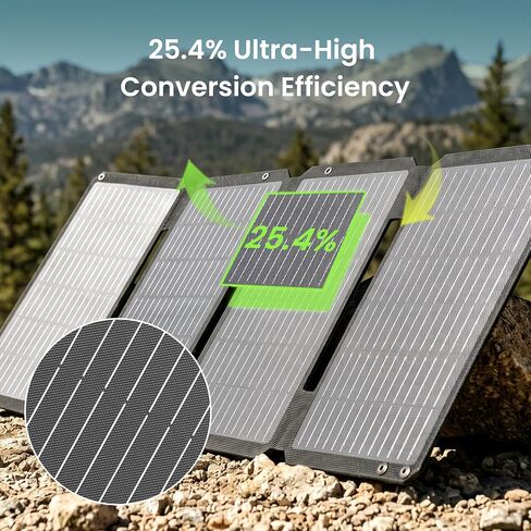 45W Portable Solar Panel Charger, 25.4% Efficiency, Dual USB-C | 25W PD and USB-A outputs charge phones and power banks; 1.7 lb foldable IP68-rated design fits camping and backpacking in Saudi Arabia