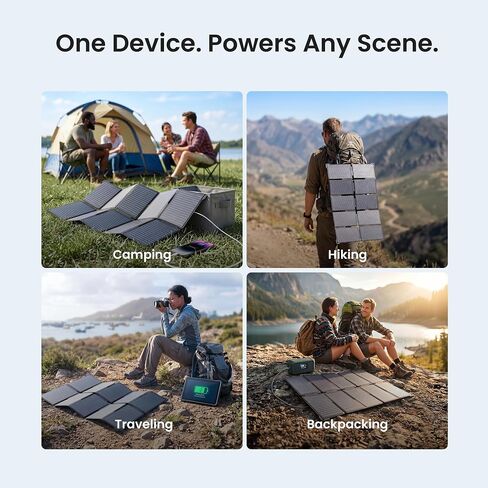 35W Portable Solar Panel Charger, 25.4% Efficiency, USB-C and USB-A | USB-C PD and USB-A QC ports charge phones and power banks; 1.5 lb foldable IP68-rated design fits backpacking and hiking in Saudi Arabia