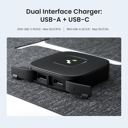 35W Portable Solar Panel Charger, 25.4% Efficiency, USB-C and USB-A | USB-C PD and USB-A QC ports charge phones and power banks; 1.5 lb foldable IP68-rated design fits backpacking and hiking in Saudi Arabia