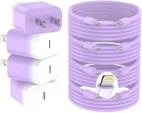 GREPHONE iPhone Charger Fast Charging,20W PD USB C Wall Charger 4 Pack with 6FT Fast Charging Cable - Fast Charger for iPhone 14/14 Pro Max/13/13 Pro/12/12 Pro/11/11 Pro/XS, iPad in Saudi Arabia