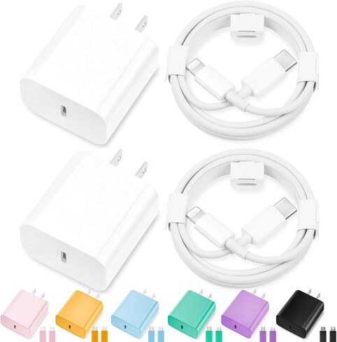 iPhone Charger Fast Charging,2Pack 20W Type C Fast Charger Block with [10FT&6FT] USB C to Lightning Cable Compatible for iPhone 14/13/12/11 Pro Max/Xs Max/XR/X,iPad in Saudi Arabia