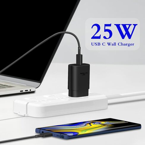 GUUSMART Type C Charger 2-Pack 25W Long 6ft USB C Charger Cable | Type C Charger Fast Charging Block Compatible with Galaxy S26 S25 S24 S23 S22 S21/iPhone 17/16/15 Pro Max/15 Plus-Black in Saudi Arabia