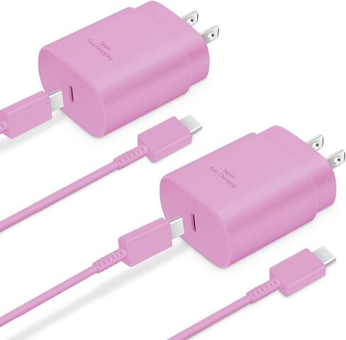 GUUSMART Type C Charger 2-Pack 25W Long 6ft USB C Charger Cable | Type C Charger Fast Charging Block Compatible with Galaxy S26 S25 S24 S23 S22 S21/iPhone 17/16/15 Pro Max/15 Plus-Black in Saudi Arabia