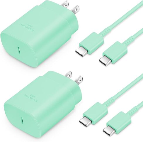 GUUSMART Type C Charger 2-Pack 25W Long 6ft USB C Charger Cable | Type C Charger Fast Charging Block Compatible with Galaxy S26 S25 S24 S23 S22 S21/iPhone 17/16/15 Pro Max/15 Plus-Black in Saudi Arabia