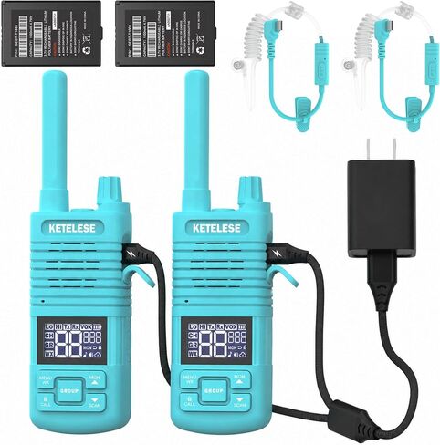 T3F IP67 Waterproof Two Way Radios, FRS Walkie Talkie 4 Pack with Earpieces,USB C Charge Dock,Group Talk,Flashlight,VOX,Weather Alert, for Adults, Black/Yellow in Saudi Arabia