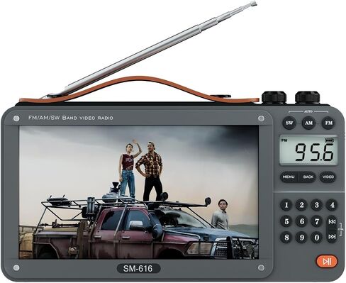 720p 7inch Screen Am FM Movie Radio مع مكبر صوت Bluetooth و Radio Digital Digital Shortwave MP3 MP4 Player ودعم بطاقة USB/Micro SD ومكبر صوت صاخب ومقبس سماعة الرأس (بدون تلفزيون) in Kuwait
