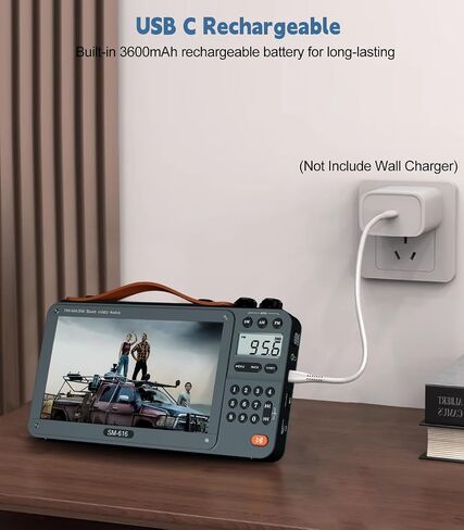 720p 7inch Screen Am FM Movie Radio مع مكبر صوت Bluetooth و Radio Digital Digital Shortwave MP3 MP4 Player ودعم بطاقة USB/Micro SD ومكبر صوت صاخب ومقبس سماعة الرأس (بدون تلفزيون) in Kuwait