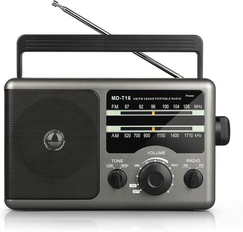 Greadio Portable Shortwave Radio, Radios Portable AM FM Transistor Radio | Best Reception for Home, Digital Display/Time Setting/Battery Operated/AC Power, Big Speaker, Earphone Jack for Gift, Elder in Saudi Arabia