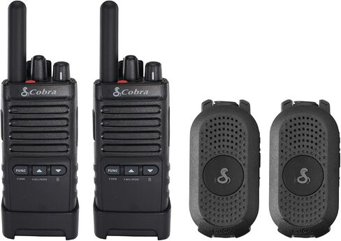 Cobra Business Radio Bundle – 4 Professional Walkie Talkies (2 PX280, 2 PX650) - Compact Long-Range Two-Way Radios, Dock Chargers, IP54 Durable, Rechargeable in Saudi Arabia